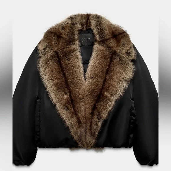 Zara Faux Fur Bomber - Picture 2 of 5